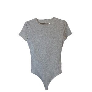 Abercrombie & Fitch Heather Gray Bodysuit Size M Stretch Short Sleeve